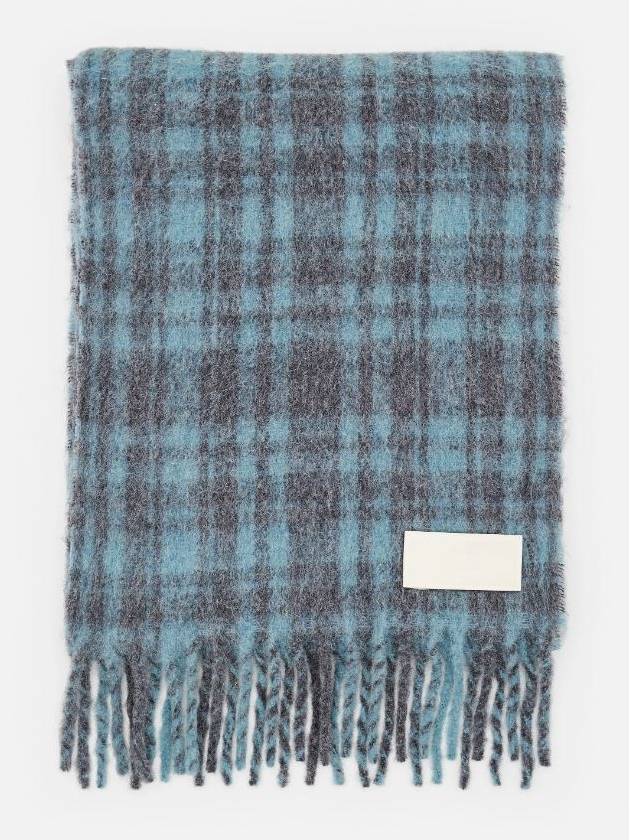 Logo Patch Oversized Check Muffler Scarf Unisex - AMI - BALAAN 2