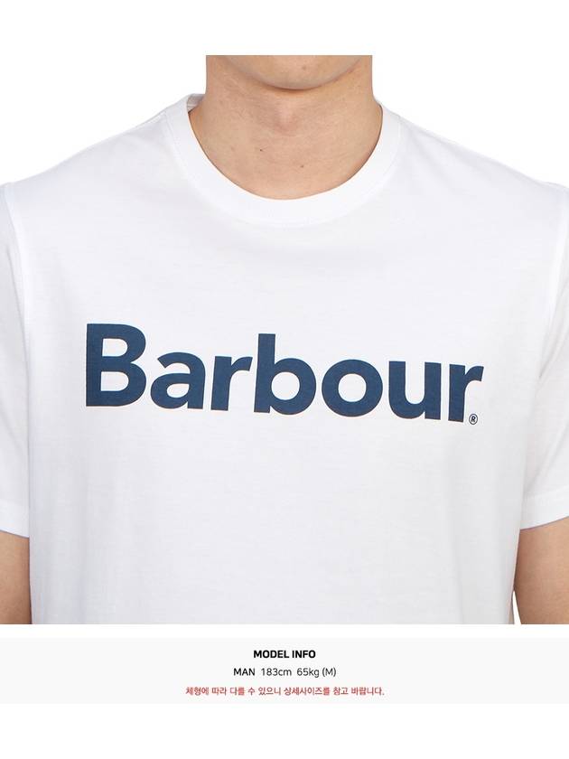 Men's Logo Print Short Sleeve T-Shirt White - BARBOUR - BALAAN 6