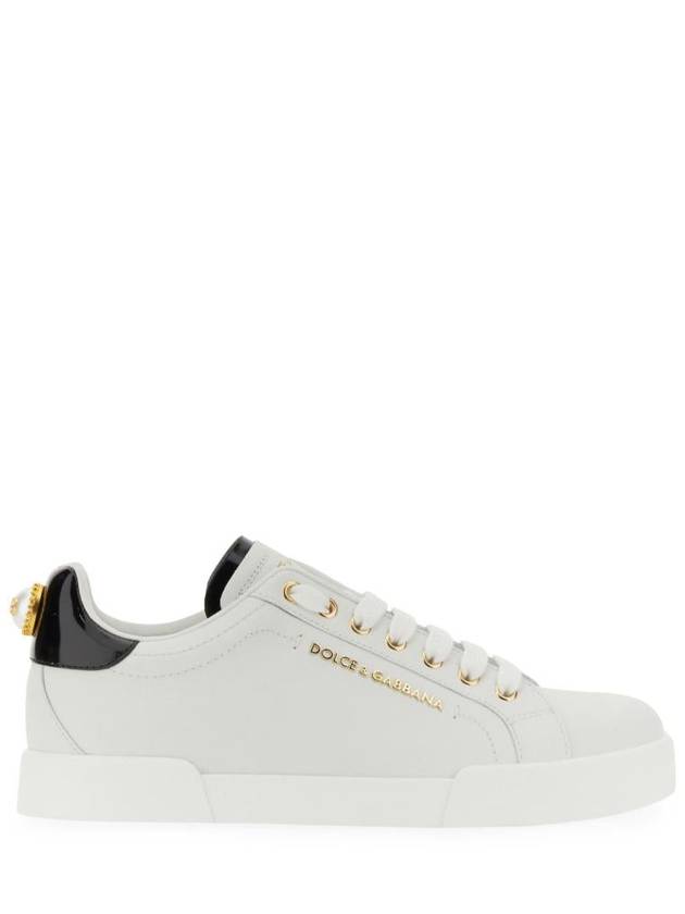 Women's Calfskin Nappa Portofino Sneakers White - DOLCE&GABBANA - BALAAN 8