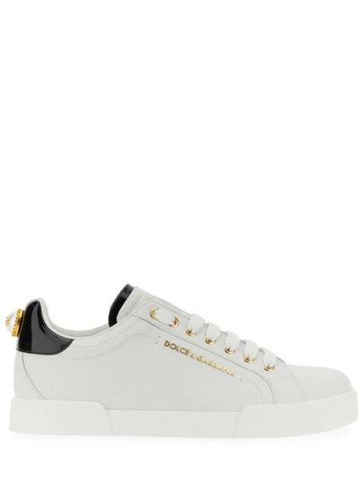 Women's Calfskin Nappa Portofino Sneakers White - DOLCE&GABBANA - BALAAN 2