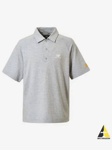 Court Club Loose Fit Polo Tee Light Gray - NEW BALANCE - BALAAN 1