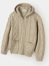 Two way cable hood zip up knit beige - INDUST - BALAAN 8