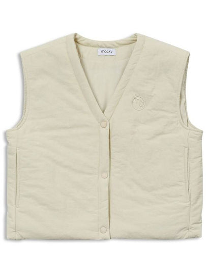 Vest Cardigan V Padded Crop Vest Ivory MCFW23VT 2IV - MACKY - BALAAN 2