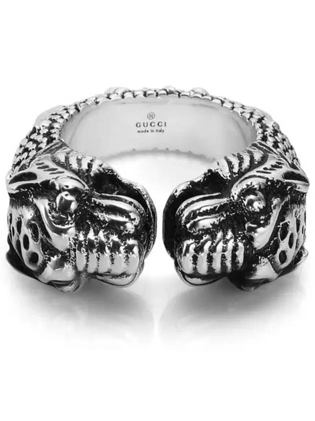 Tiger Head Ring Silver - GUCCI - BALAAN 4