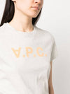 Women's Logo Organic Cotton Short Sleeve T-Shirt Grey - A.P.C. - BALAAN 7