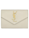 Cassandre Envelope Small Embossed Leather Half Wallet Blanc Vintage - SAINT LAURENT - BALAAN 2