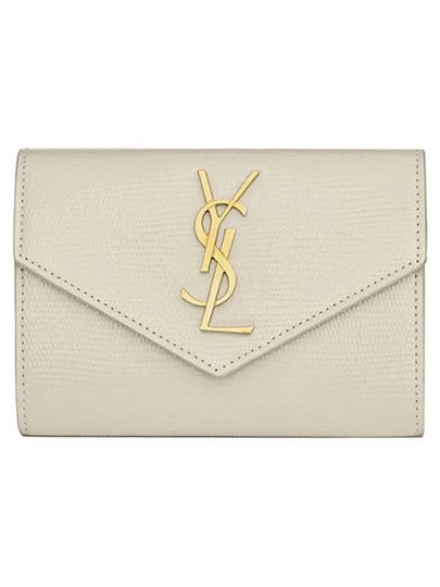 Cassandre Envelope Small Embossed Leather Half Wallet Blanc Vintage - SAINT LAURENT - BALAAN 2