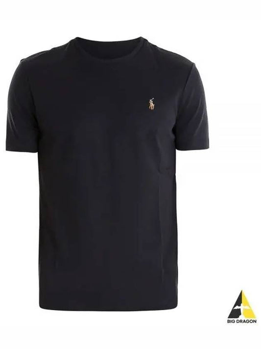 Embroidered Logo Pony Short Sleeve T-Shirt Black - POLO RALPH LAUREN - BALAAN 2