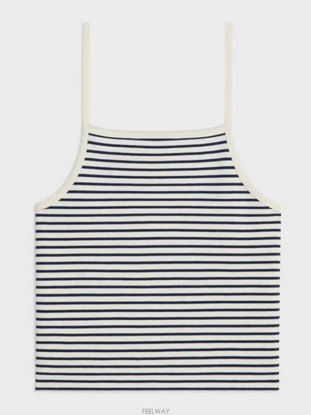 Striped Jersey Triumph Sleeveless Off White Navy - CELINE - BALAAN 4