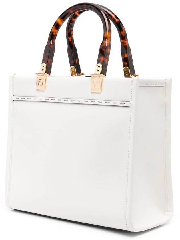 Sunshine Small Leather Tote Bag White - FENDI - BALAAN 4