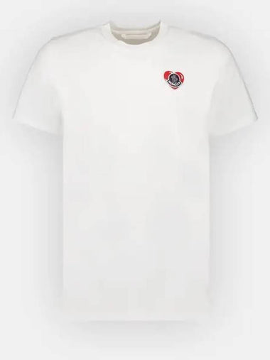 Heart Logo T Shirt 8C00021 8390T 00A WHITE Men s 1225229 - MONCLER - BALAAN 1