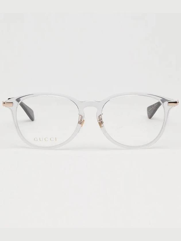 Eyewear transparent horn rimmed glasses gold - GUCCI - BALAAN 6