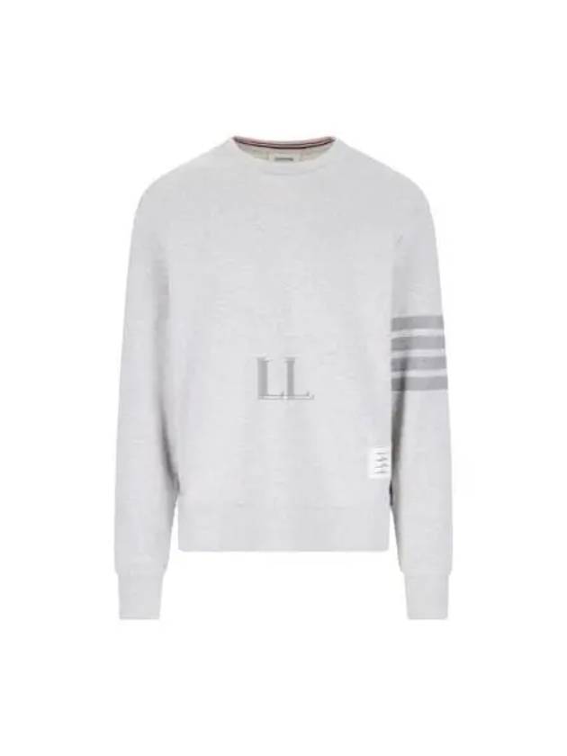 Classic Loopback Terry Tonal 4-Bar Relaxed Fit Crewneck Sweatshirt Pale Grey - THOM BROWNE - BALAAN 2