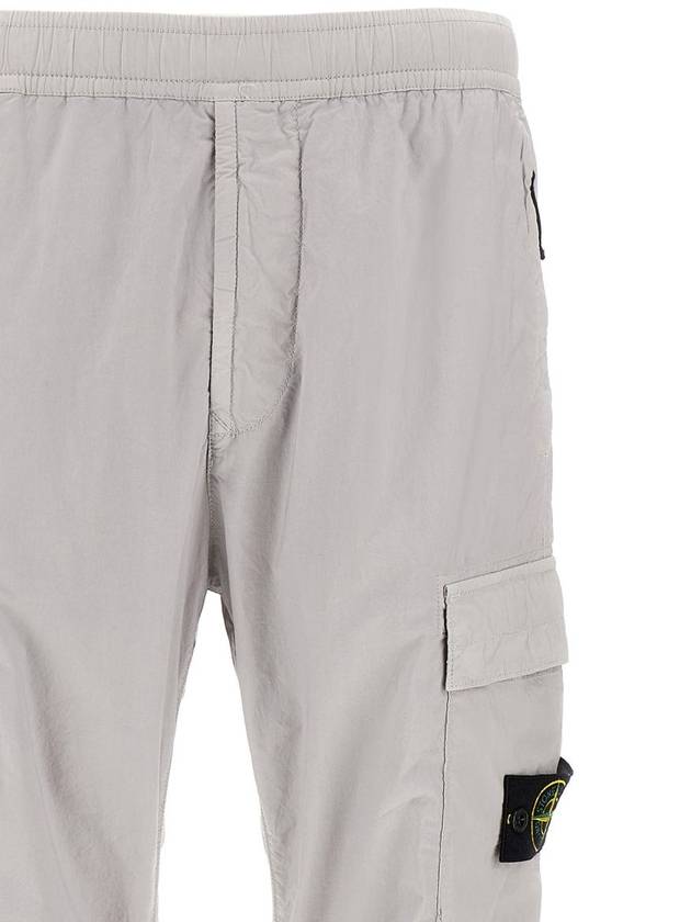 Stretch Cotton Tella Parachute Straight Pants Grey - STONE ISLAND - BALAAN 4