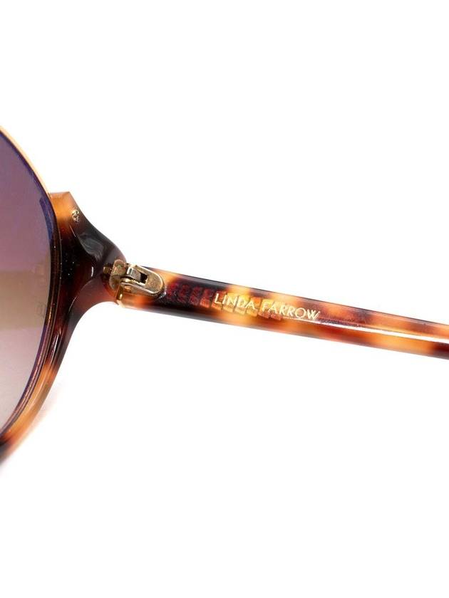 Dark Havana Gold Tone Metal Round Lens Sunglasses - LINDA FARROW - BALAAN 6