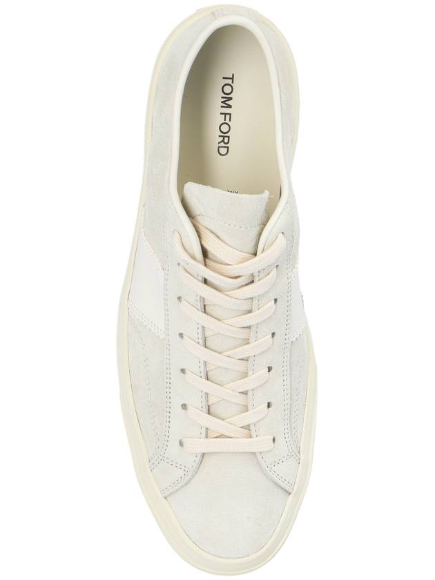 Suede Low Top Sneakers Marble Cream - TOM FORD - BALAAN 7