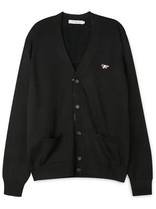 Tricolor Fox Patch Classic Cardigan Black - MAISON KITSUNE - BALAAN 2