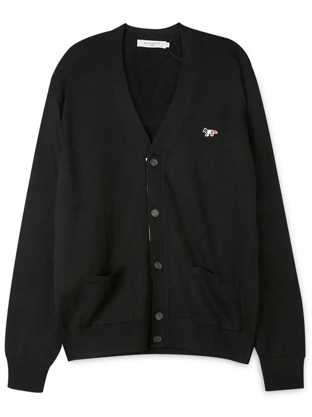 Tricolor Fox Patch Classic Cardigan Black - MAISON KITSUNE - BALAAN 4