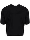 Mercerised Jersey Short Sleeve T-Shirt Black - LEMAIRE - BALAAN 2