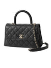 Coco Handle Caviar Gold Small Tote Bag Black - CHANEL - BALAAN 1