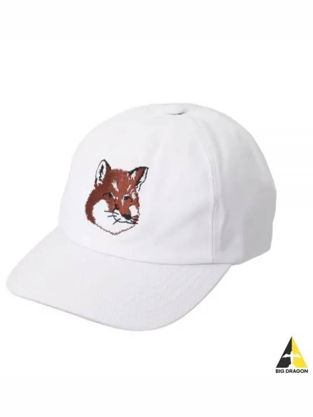 Large Fox Head Embroidered 6P Ball Cap White - MAISON KITSUNE - BALAAN 2