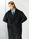 Wool Blended Maximal Double Button Coat Black - S SY - BALAAN 3