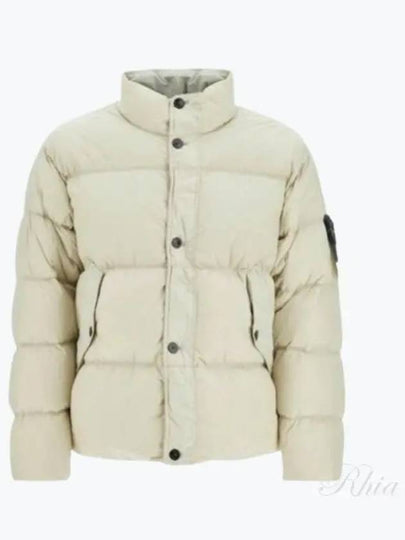 Garment Dyed Crinkle Reps Down Padding Beige - STONE ISLAND - BALAAN 2