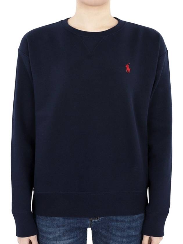 Polo women s pony logo brushed sweatshirt navy 211794395003 - RALPH LAUREN - BALAAN 2