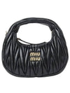 Wander Matelasse Nappa Leather Hobo Mini Bag Black - MIU MIU - BALAAN 2