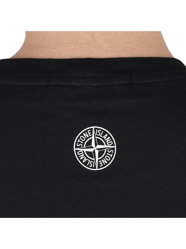 Institutional Two Print Short Sleeve T-Shirt Black - STONE ISLAND - BALAAN 8