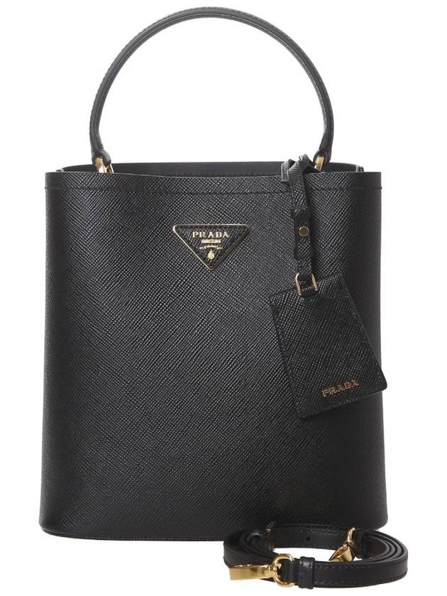 Pannier Saffiano Leather Medium Tote Bag Black - PRADA - BALAAN 2