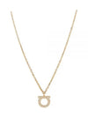 Gancini Crystal Necklace Gold - SALVATORE FERRAGAMO - BALAAN 2