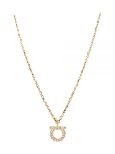 Gancini Crystal Necklace Gold - SALVATORE FERRAGAMO - BALAAN 2