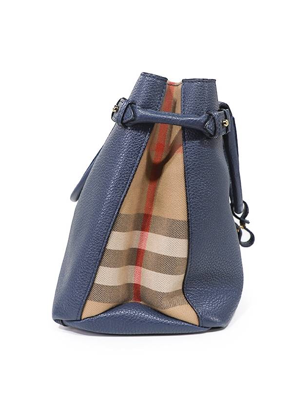 Burberry 8036498 Navy House Check Derby Medium Banner Bag - BURBERRY - BALAAN 7