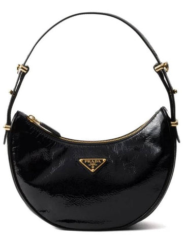 Arque Naplak Patent Leather Shoulder Bag Black - PRADA - BALAAN 1