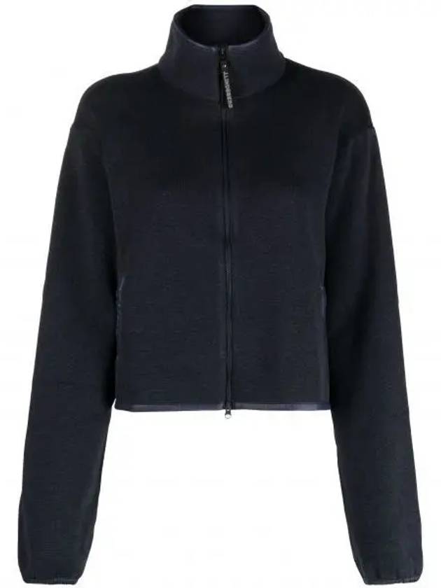 Cirque High Neck Zip-Up Jacket Navy Melange - J.LINDEBERG - BALAAN 2