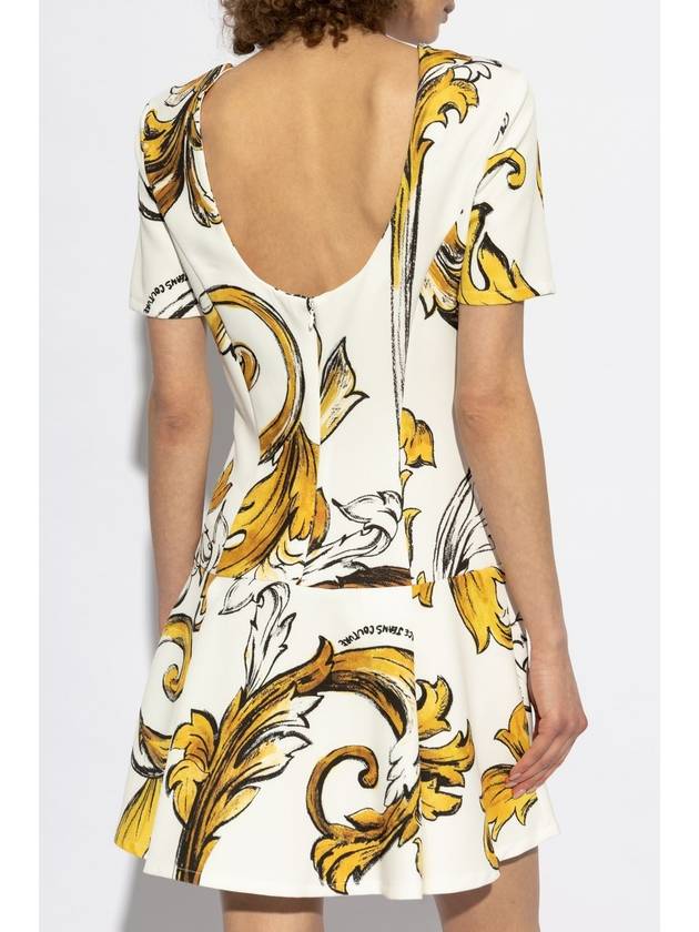 Versace Jeans Couture Dress With Outline Barocco Print, Women's, White - VERSACE - BALAAN 4