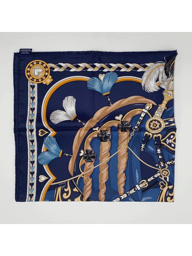 Harnais De Coeur Silk 90 Scarf Marine - HERMES - BALAAN 4