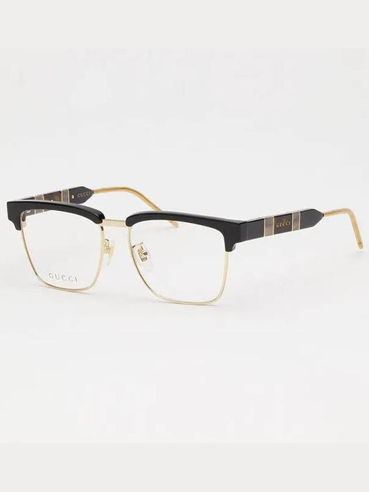 Eyewear Women's Logo Square Metal Glasses Gold Black - GUCCI - BALAAN 2