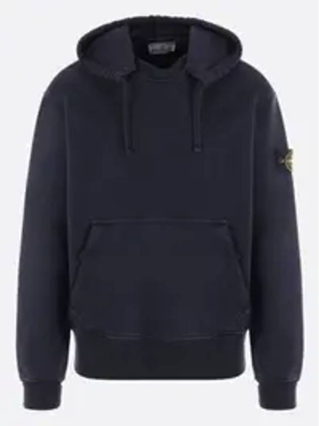 Men's Oversized Cotton Hoodie Navy - STONE ISLAND - BALAAN 1