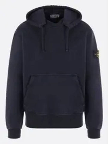 Men's Oversized Cotton Hoodie Navy - STONE ISLAND - BALAAN 1