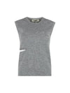 Cutout Reversible Wool Sleeveless Grey - FENDI - BALAAN 2