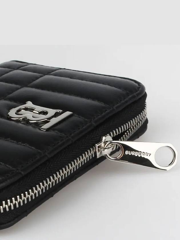 Lola Quilted Zip Round Coin Card Wallet Black - BURBERRY - BALAAN 4