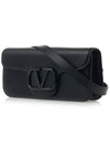 V Logo Calf Leather Cross Bag Black - VALENTINO - BALAAN 3