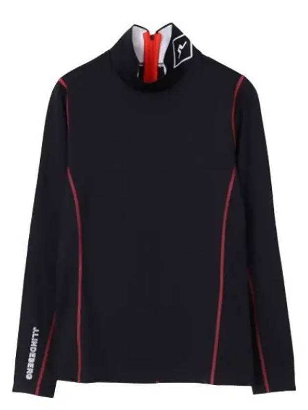 Powderhorn Mid Layer High Neck Long Sleeve T-Shirt Black - J.LINDEBERG - BALAAN 2