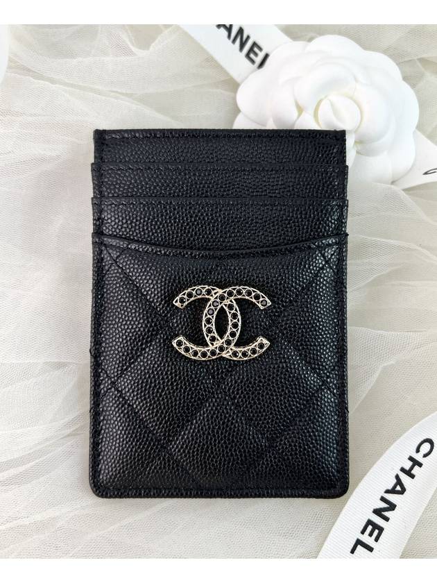 Crystal CC Logo Card Wallet Black Caviar AP3404B1292894305 - CHANEL - BALAAN 2