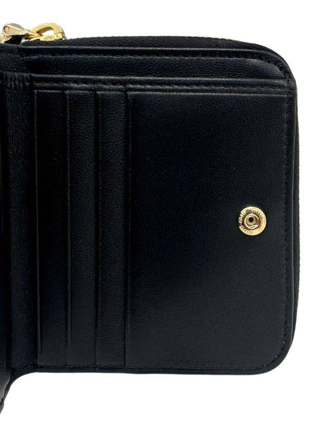 Matelasse Logo Zip Around Half Wallet Black - MIU MIU - BALAAN 9