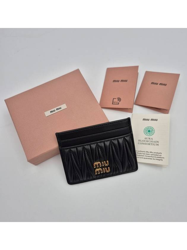 Matelasse Nappa Leather Card Wallet Black - MIU MIU - BALAAN 9