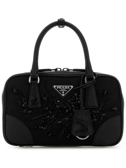 Embroidered detailing mini tote bag black - PRADA - BALAAN 2