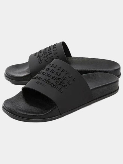 Men's Logo Rubber Slippers Black - MAISON MARGIELA - BALAAN 2